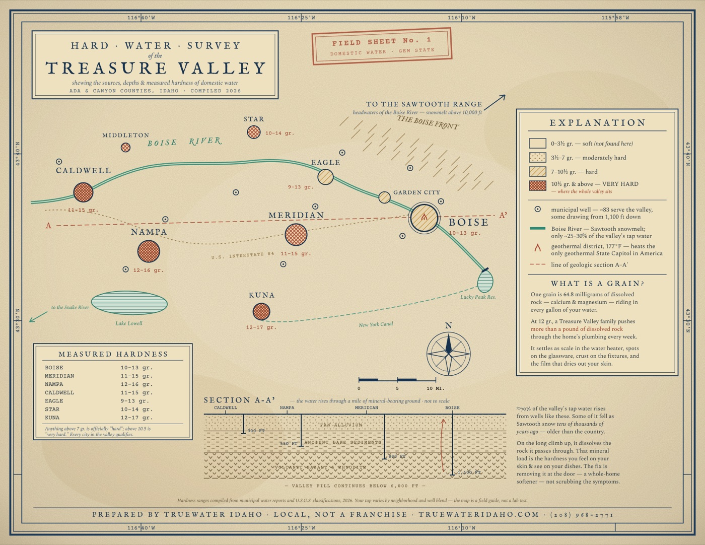 Free download: the Hard Water Survey map of the Treasure Valley