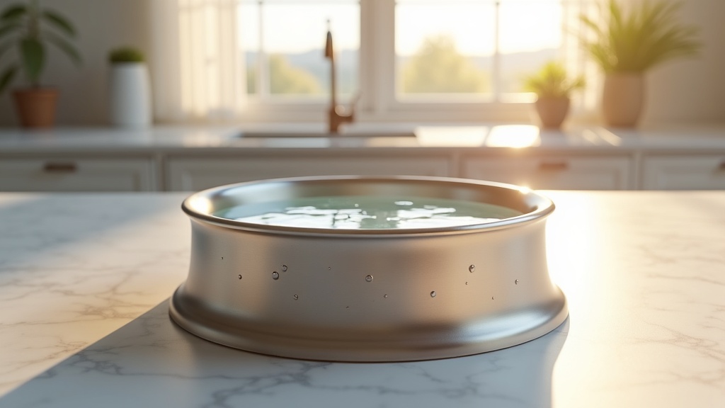 Dog with smart collar next to a water bowl in a Boise Idaho home
