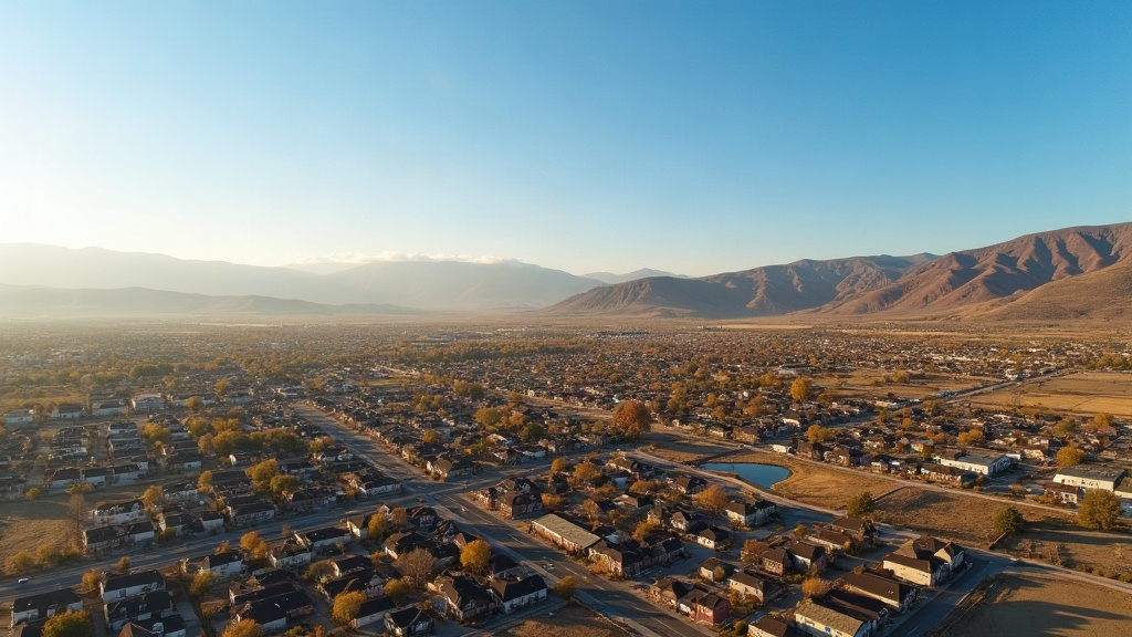 Aerial view of Boise Idaho and the Treasure Valley showing city expansion and the Boise Foothills