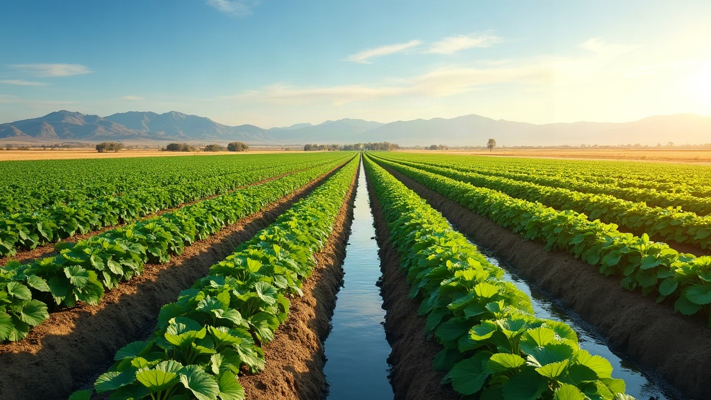 Idaho potato fields in the Treasure Valley with irrigation canals