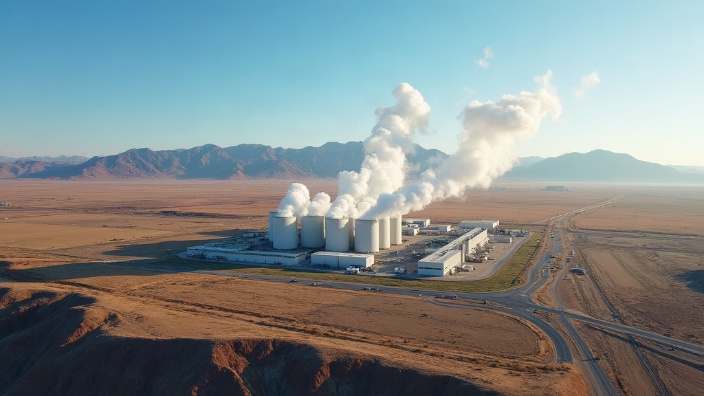 Data center cooling towers near Kuna Idaho with Snake River Plain landscape