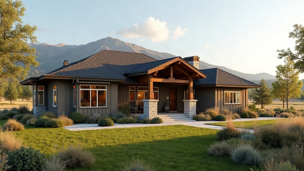 Craftsman home near Kuna Idaho with private well, Snake River Plain and Owyhee Mountains in background