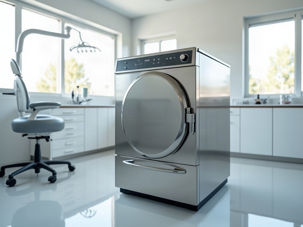 Dental autoclave with mineral scale buildup in an Idaho dental office