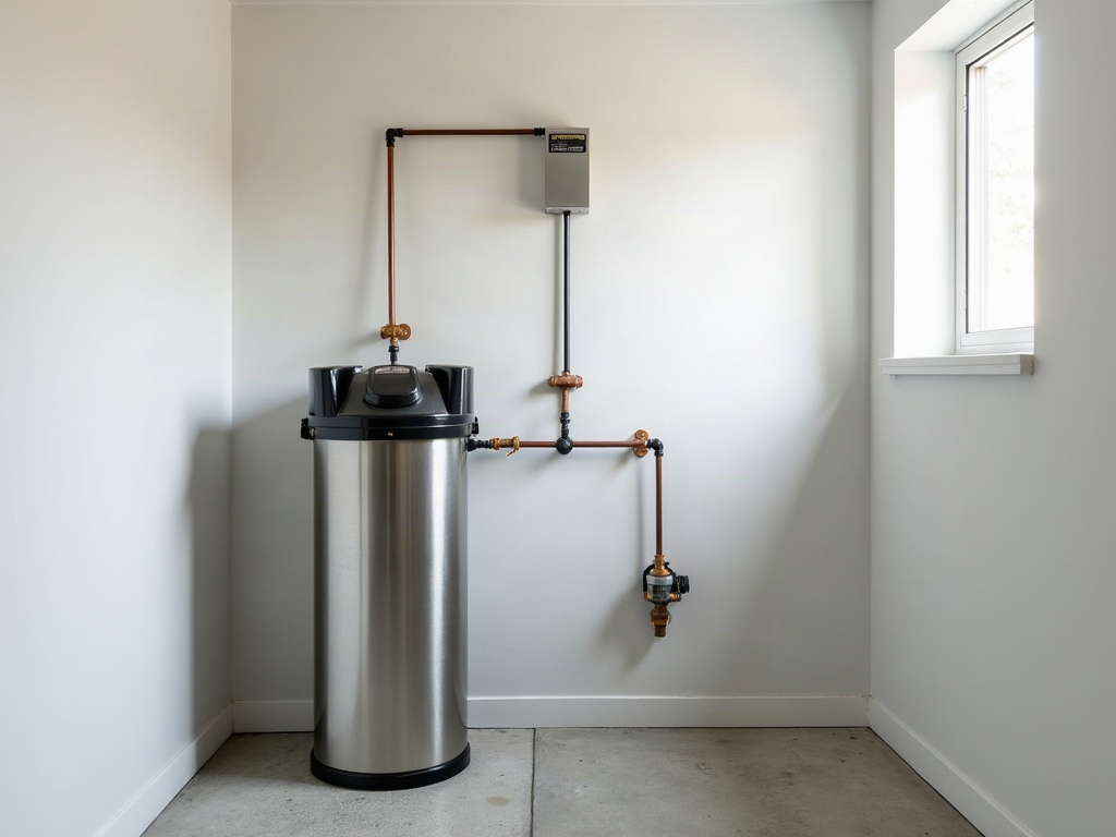 Water softener unit in a Meridian Idaho home utility room